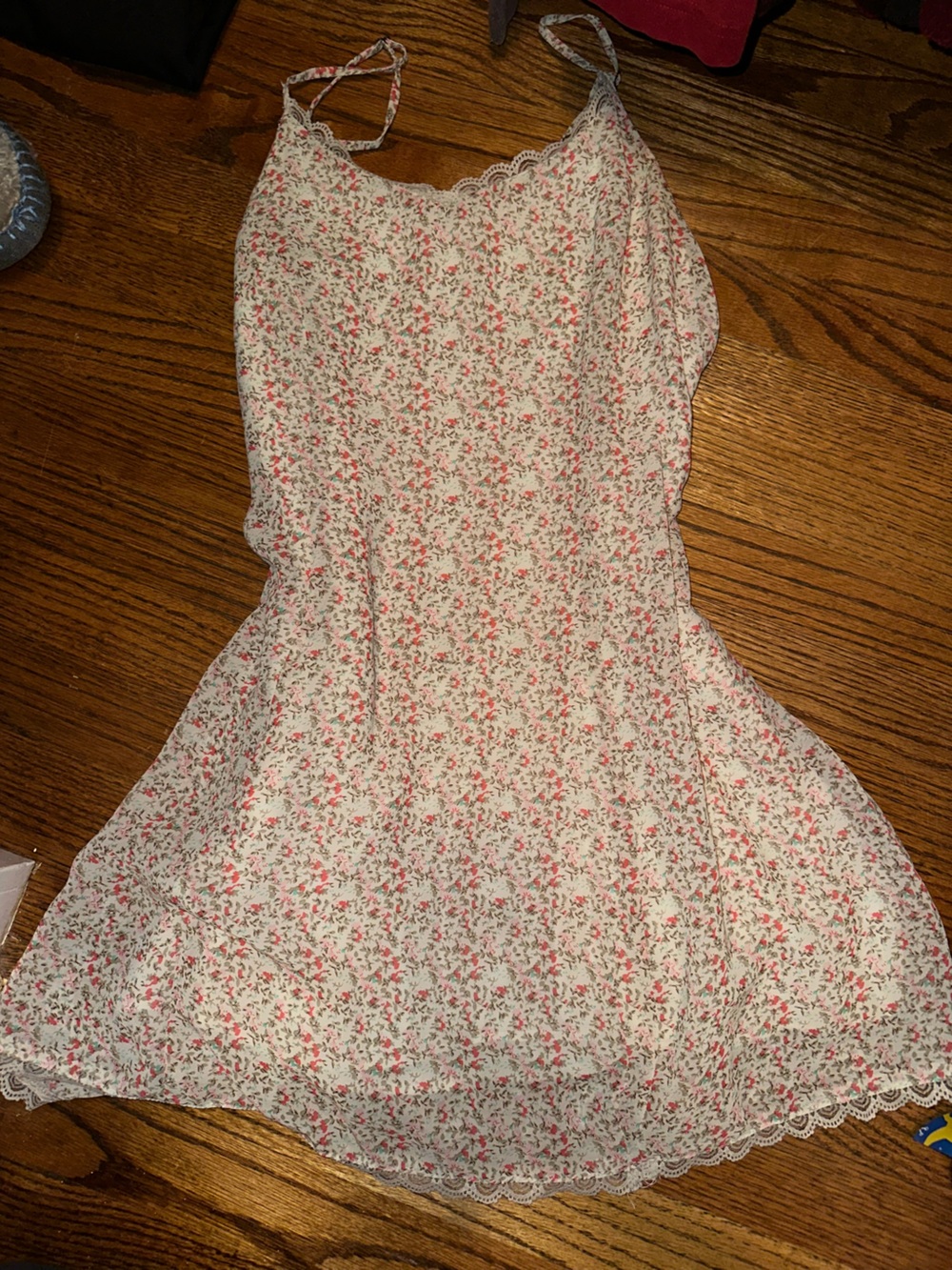 Floral Cotton Dress in White and Pink